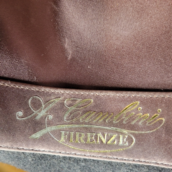 Vintage "A Gambini Firenze" Gray Fedora Hat with Feather Accent Blokecore - Picture 6 of 8